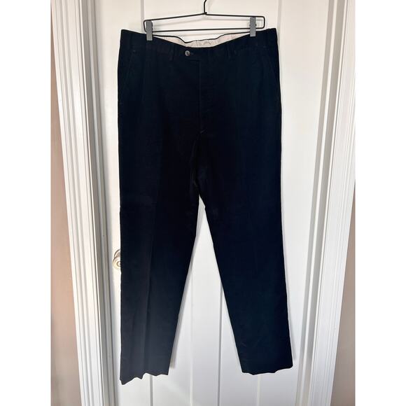 Brioni Men's Corduroy Flat Front Straight Leg Pants Outdoor Preppy Black Size 38 - Picture 1 of 12